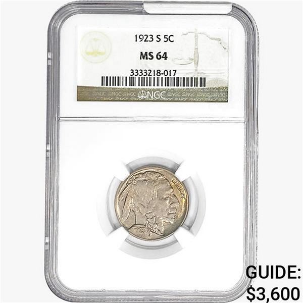 1923-S Buffalo Nickel NGC MS64