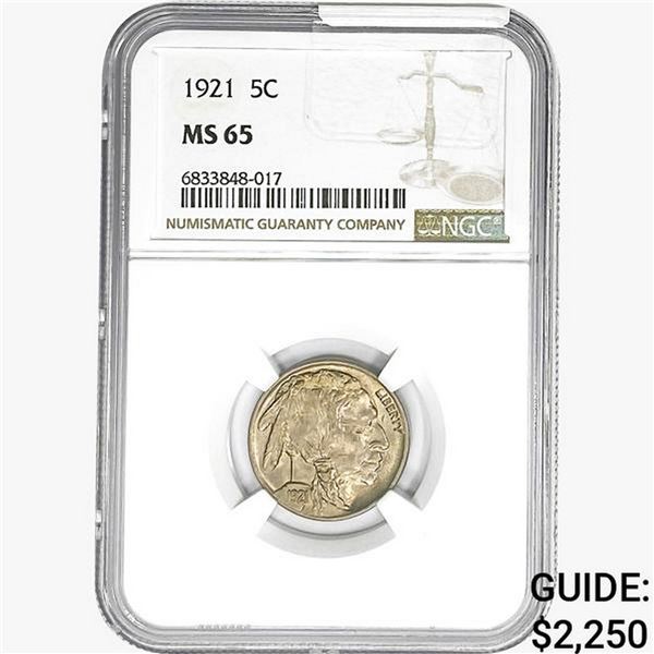 1921 Buffalo Nickel NGC MS65