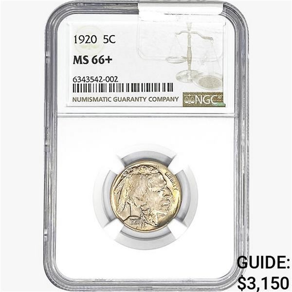 1920 Buffalo Nickel NGC MS66+