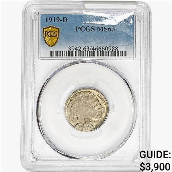 1919-D Buffalo Nickel PCGS MS63