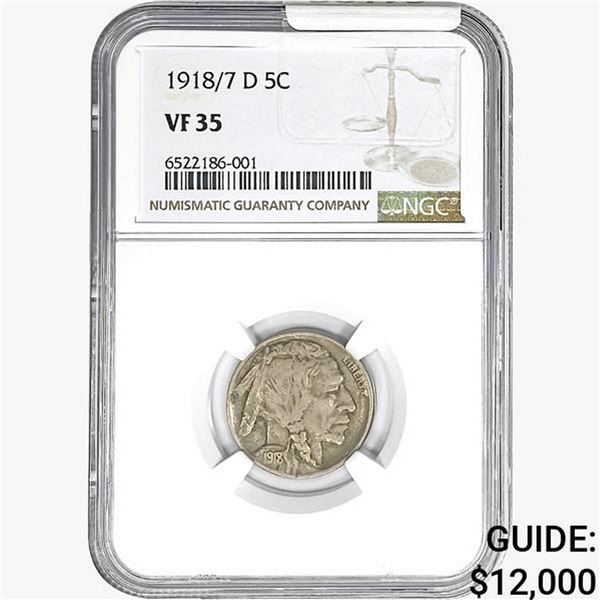 1918/7 Buffalo Nickel NGC VF35