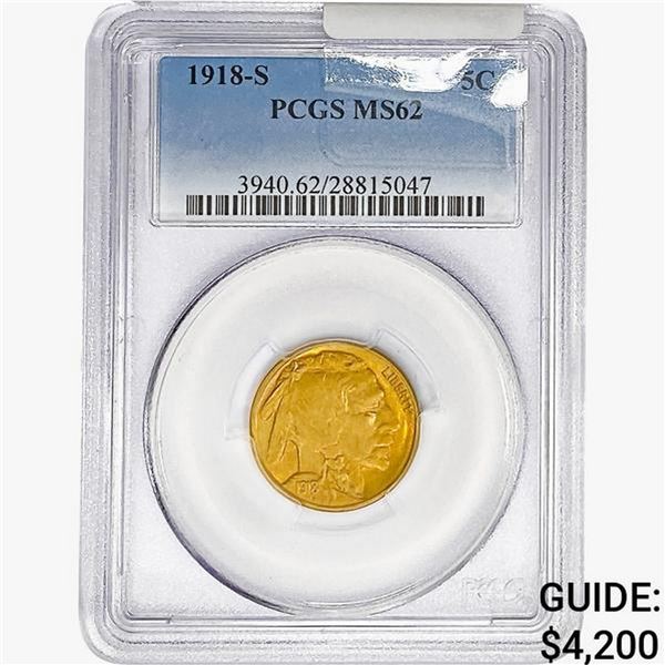 1918-S Buffalo Nickel NGC MS62