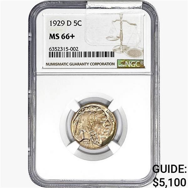 1929-D Buffalo Nickel NGC MS66+