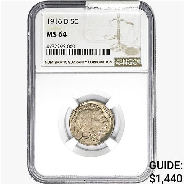 1916-D Buffalo Nickel NGC MS64