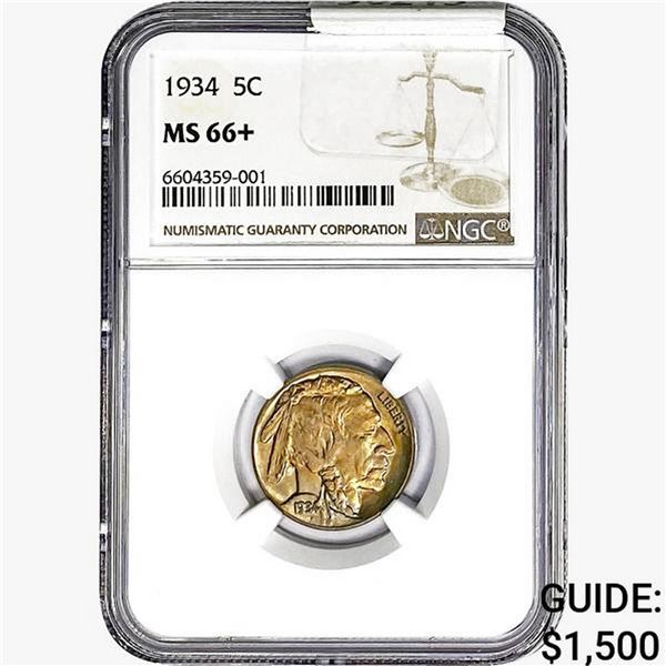 1934 Buffalo Nickel NGC MS66+