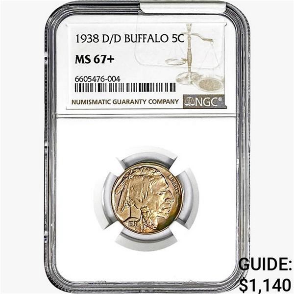 1938-D/D Buffalo Nickel NGC MS67+