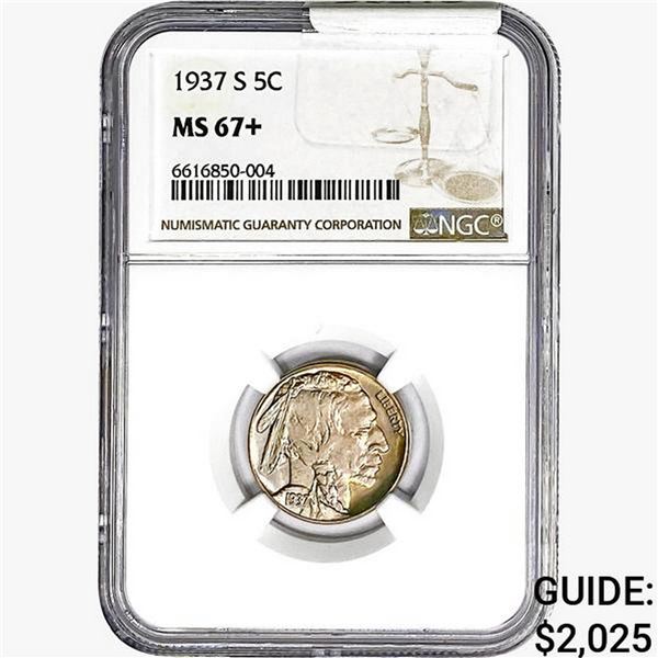 1937-S Buffalo Nickel NGC MS67+