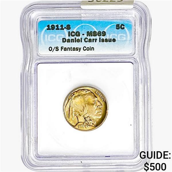 1911-S Buffalo Nickel ICG MS69 O/S Fantasy