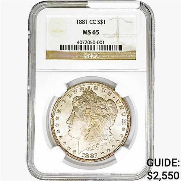 1881-CC Morgan Silver Dollar NGC MS65