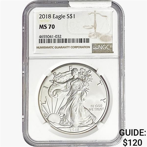 2018 Silver Eagle NGC MS70