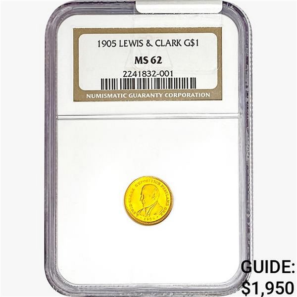 1905 Lewis & Clark Rare Gold Dollar NGC MS62