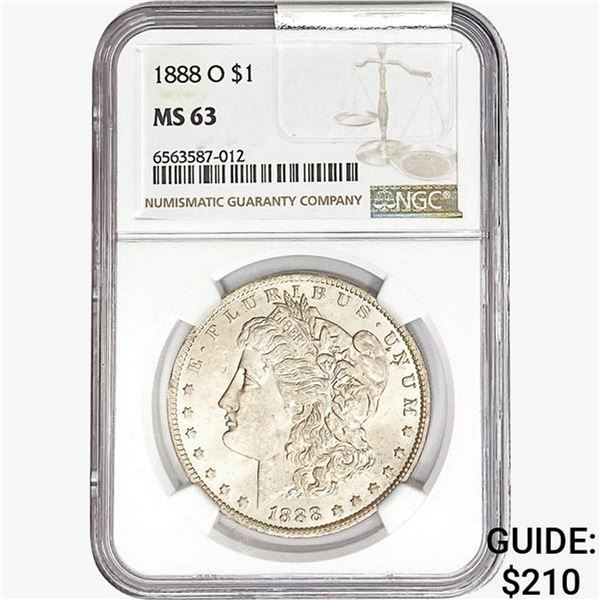 1888-O Morgan Silver Dollar NGC MS63
