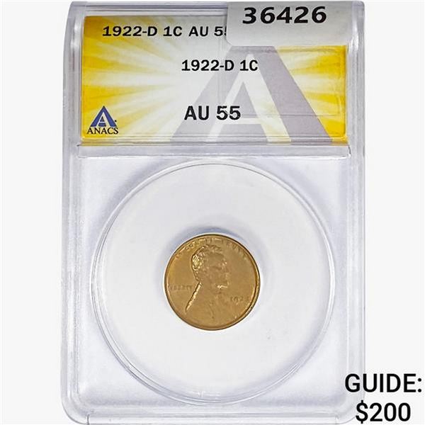 1922-D Wheat Cent ANACS AU55