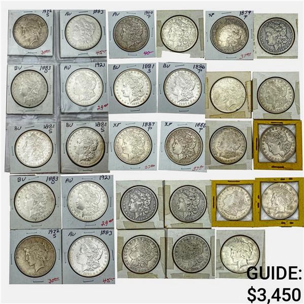 1879-1926 Large Morgan and Peace Dollar Collection [41 Coins]