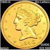 Image 1 : 1843-O Sm Letters $5 Gold Half Eagle CHOICE BU