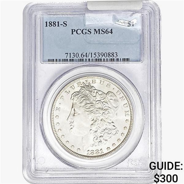 1881-S Morgan Silver Dollar PCGS MS64