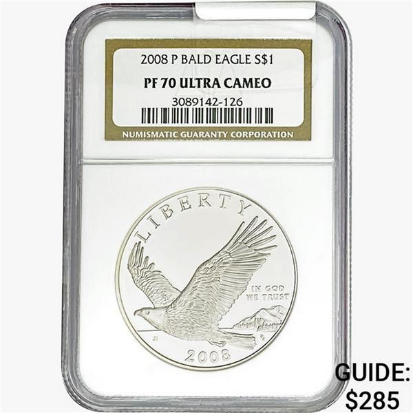 2008-P 0.85oz Silver $1-Bald Eagle NGC PF70 UC
