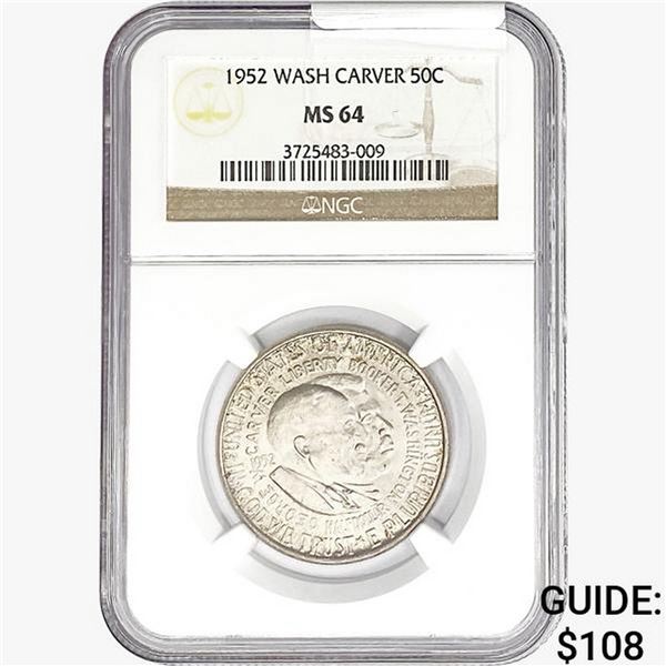 1952 Washington Carver Half Dollar NGC MS64