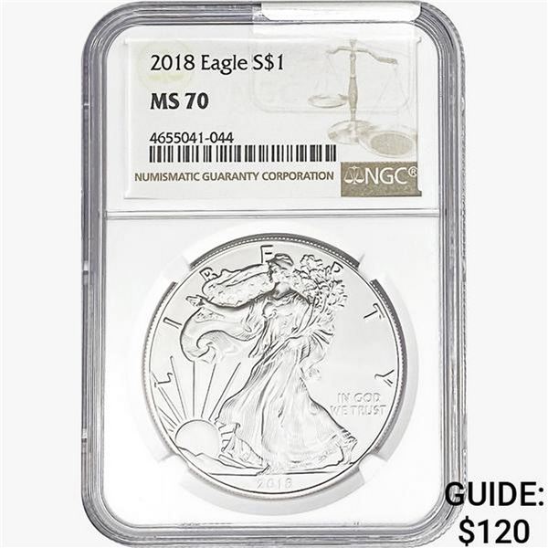 2018 Silver Eagle NGC MS70