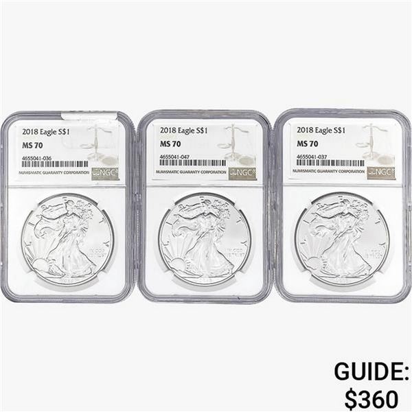 [3]2018 Silver Eagle NGC MS70