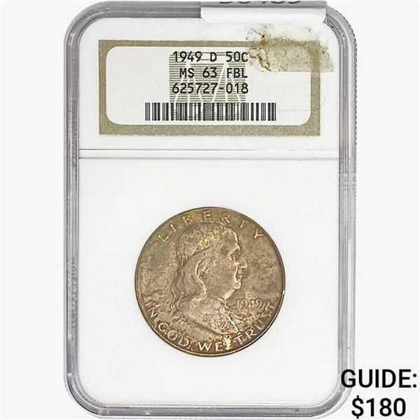 1949-D Franklin Half Dollar NGC MS63 FBL