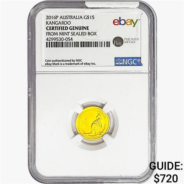 2016-P 1/10oz Gold $15 Australia Kangaroo NGC CG