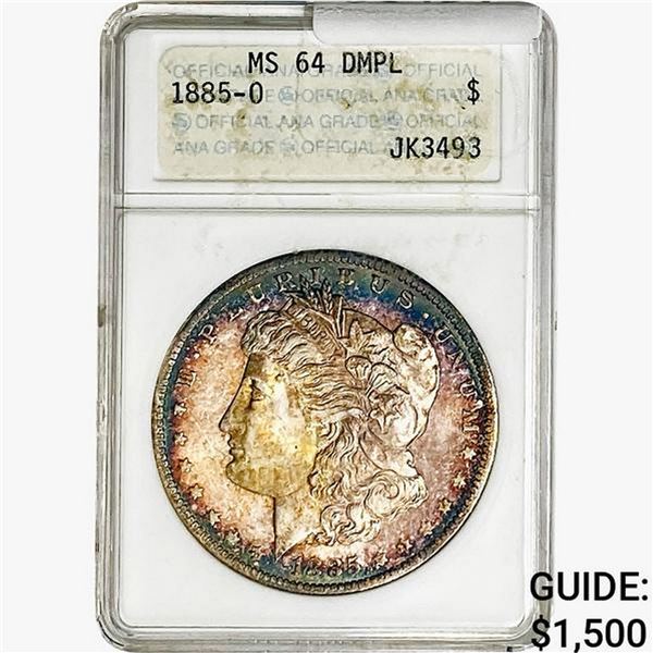 1885-O Morgan Silver Dollar ANACS MS64 DMPL