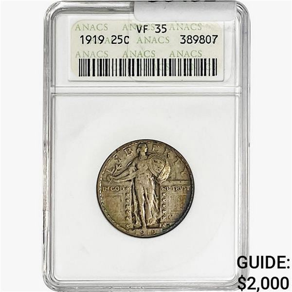 1919 Standing Liberty Quarter ANACS VF35