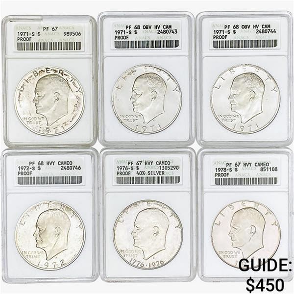 [6]1971-1978 Eisenhower Silver Dollar ANACS PF67-68