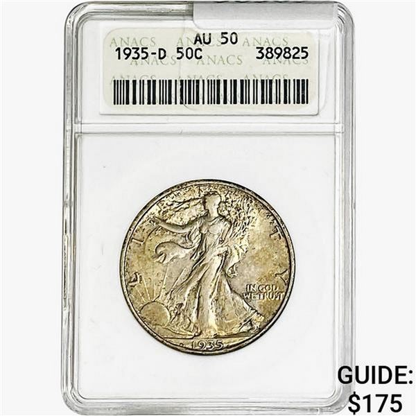 1935-D Walking Liberty Half Dollar ANACS AU50
