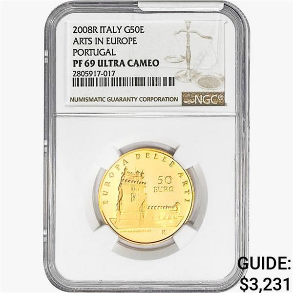 2008R 1/2oz Italy Gold 50 Euro (Portugal) NGC PF69 UC