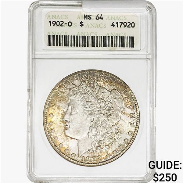 1902-O Morgan Silver Dollar ANACS MS64