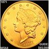 Image 1 : 1871 $20 Gold Double Eagle CHOICE BU