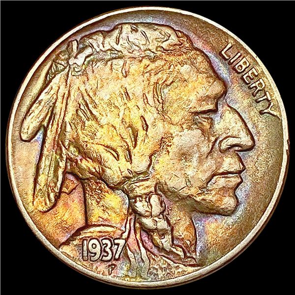 1937 D 3 Legs Buffalo Nickel CHOICE BU
