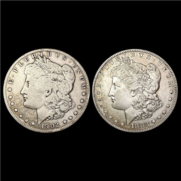 1883-1902 Morgan Dollars (2) NICELY CIRCULATED