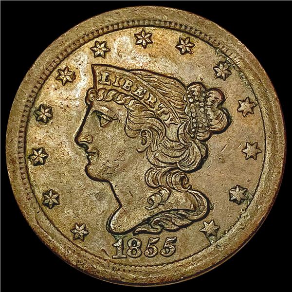 1855 Braided Hair Half Cent CHOICE AU