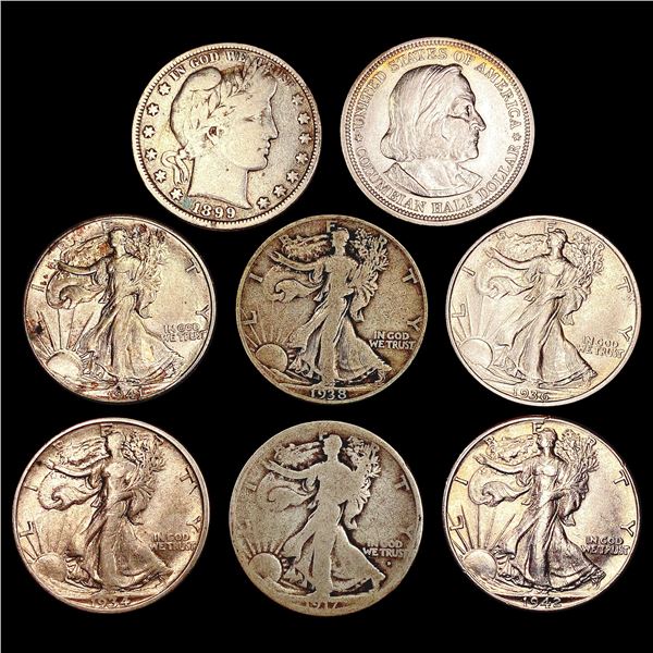 1892-1942 Silver Type Coin Lot (8) HIGH GRADE