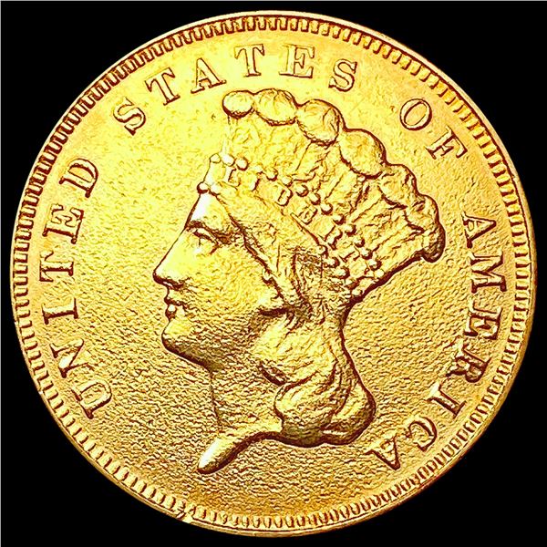1874 $3 Gold Piece CLOSELY UNCIRCULATED