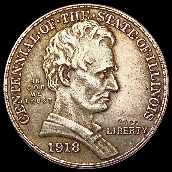 1918 Illinois Half Dollar CLOSELY UNCIRCULATED