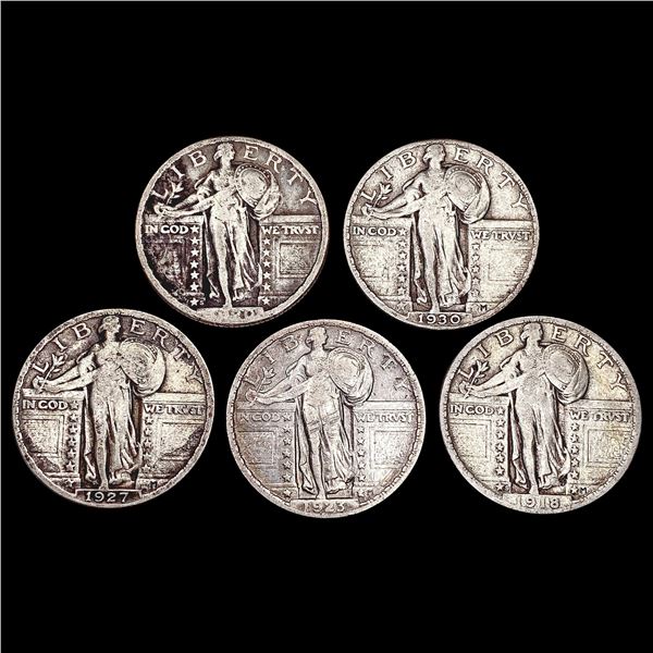 1918-1930 Standing Liberty Quarter Lot (5) HIGH GRADE