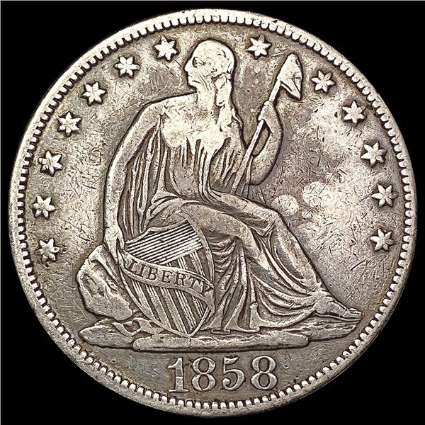 1858 O Seated Liberty Half Dollar NEARLY UNCIRCULATED