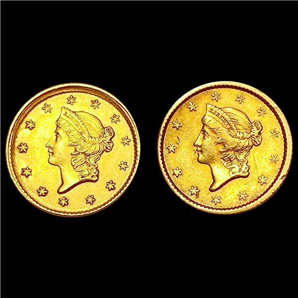 1851-1852 Gold Dollar Lot (2) CLOSELY UNCIRCULATED