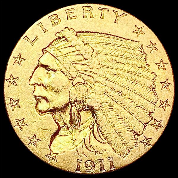 1911 $2.50 Gold Quarter Eagle CLOSELY UNCIRCULATED