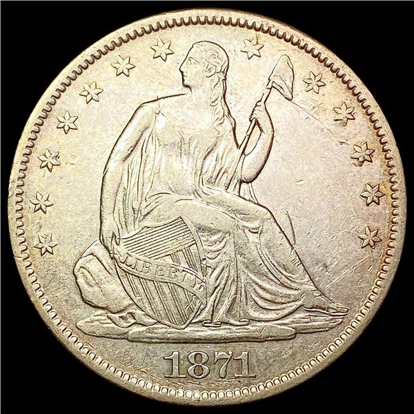 1871-S Seated Liberty Half Dollar CLOSELY UNCIRCULATED