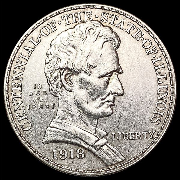 1918 Illinois Half Dollar CLOSELY UNCIRCULATED