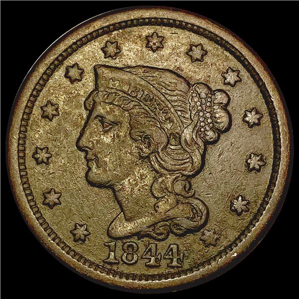 1844 Braided Hair Large Cent NEARLY UNCIRCULATED