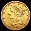 Image 1 : 1882 $5 Gold Half Eagle CLOSELY UNCIRCULATED