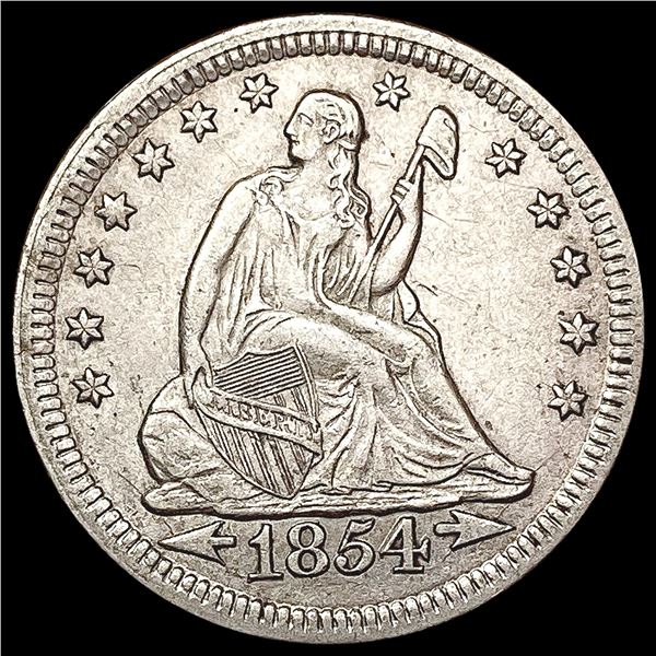 1854 Arrows Seated Liberty Quarter CLOSELY UNCIRCULATED