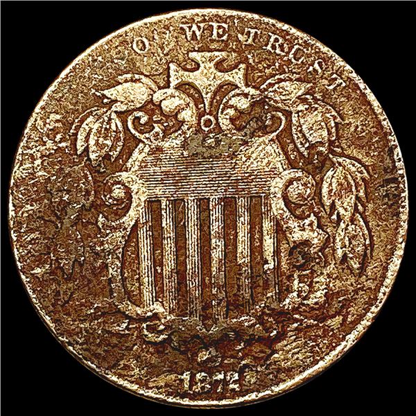1872 Shield Nickel LIGHTLY CIRCULATED