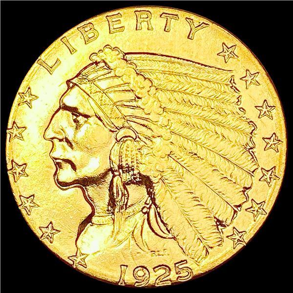 1925 D $2.50 Gold Quarter Eagle CLOSELY UNCIRCULATED